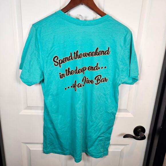 Garth Brooks Dive Bar Tour T-Shirt Size Medium Teal/Blue Country Music Band Tee - Picture 3 of 4